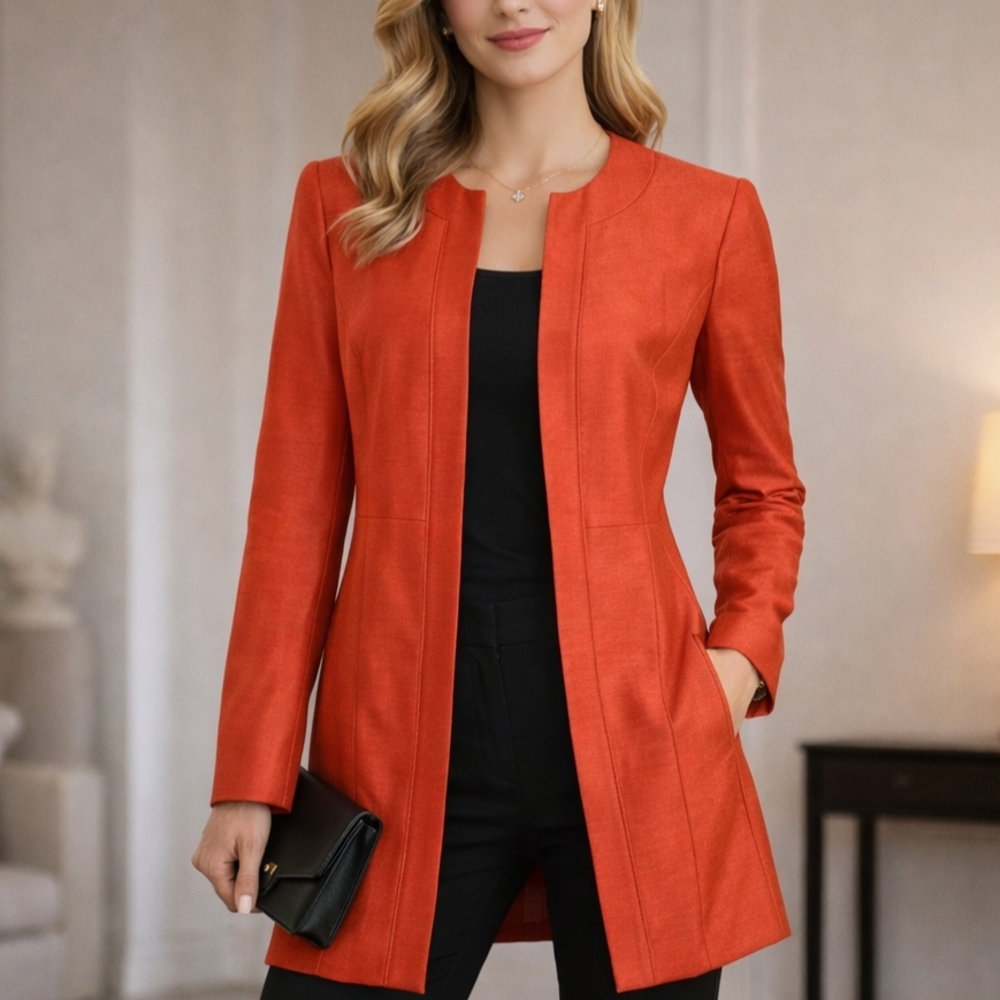 💲SALE💲 BR Orange Silk Blend Long Jacket